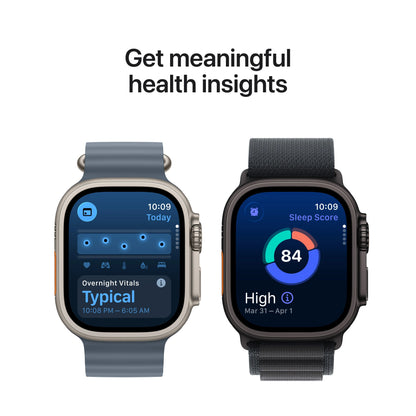 Apple • Apple Watch Ultra 3 • Titane naturel • Bracelet Ocean Bleu maritime