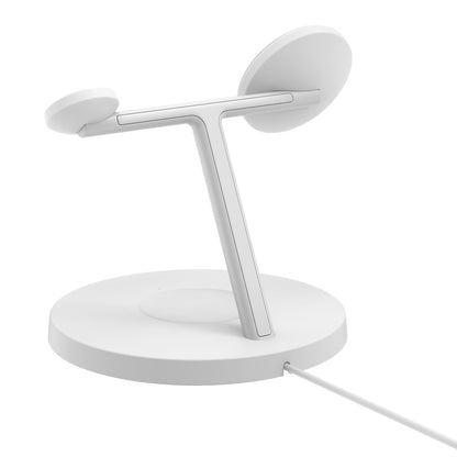 Belkin BoostCharge Pro Stand de charge 3in1 Qi2 MagSafe • Blanc