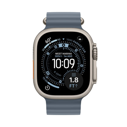 Apple • Apple Watch Ultra 3 • Titane naturel • Bracelet Ocean Bleu maritime