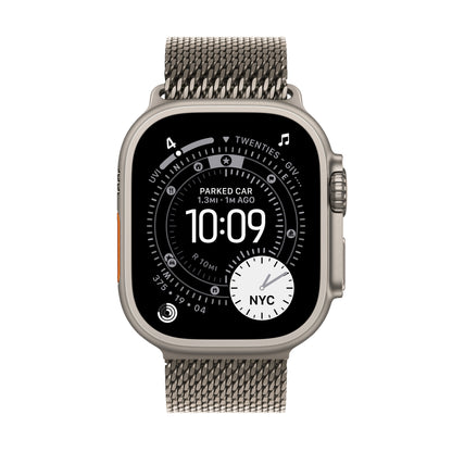 Apple • Apple Watch Ultra 3 • Titane naturel • Bracelet Milanais naturel (S)