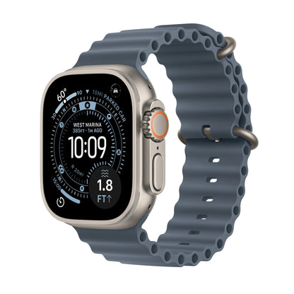 Apple • Apple Watch Ultra 3 • Titane naturel • Bracelet Ocean Bleu maritime