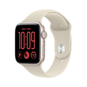 Apple Watch SE 3 GPS, Boîtier en aluminium lumière stellaire de 44 mm, Bracelet Sport sable - M/L