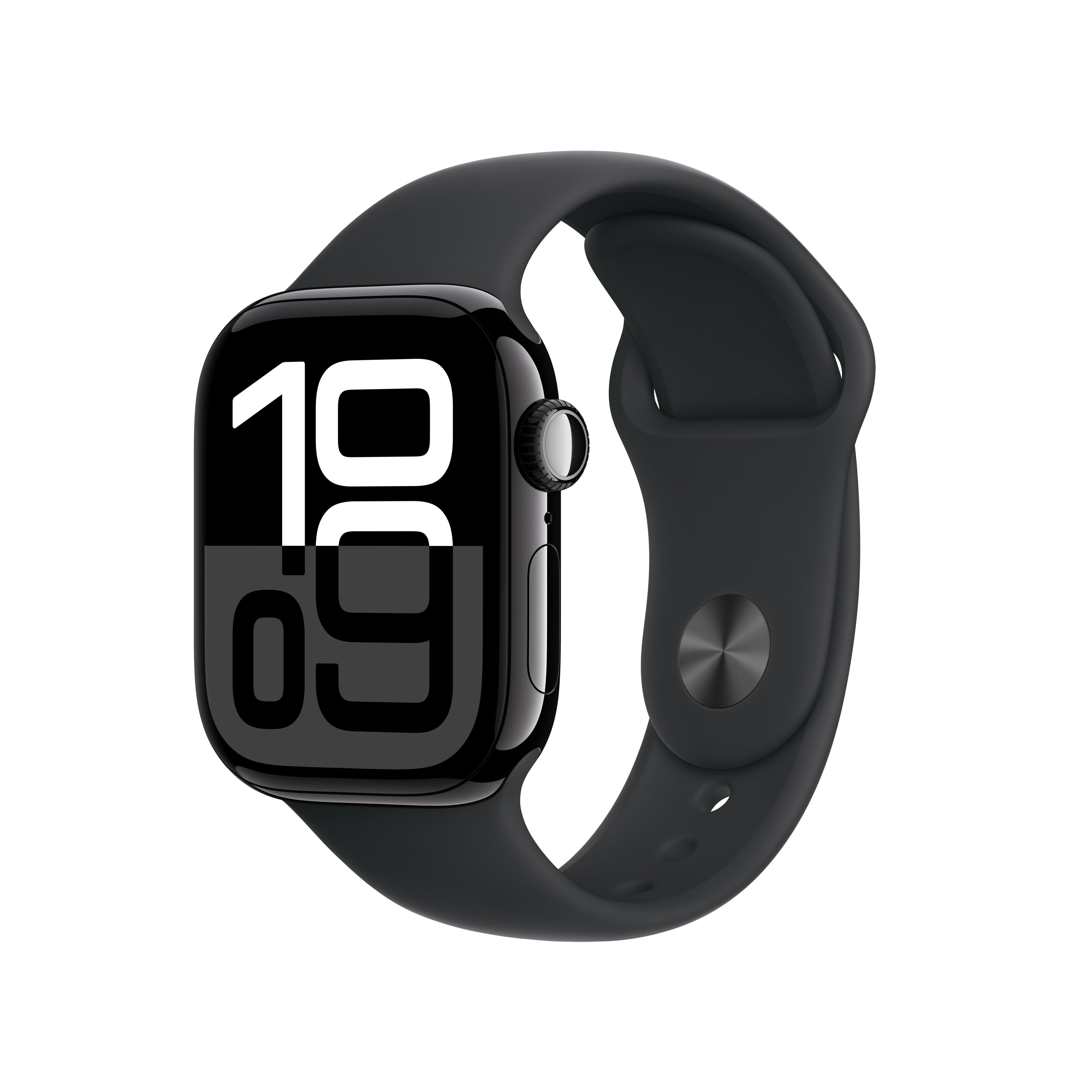 Apple Watch Series 10 • 46mm • Noir de jais • Bracelet Sport Noir • M/L
