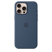 Coque en silicone avec MagSafe pour iPhone 16 Pro Max - Denim