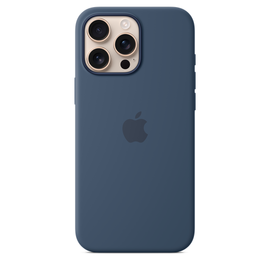 Coque en silicone avec MagSafe pour iPhone 16 Pro Max - Denim