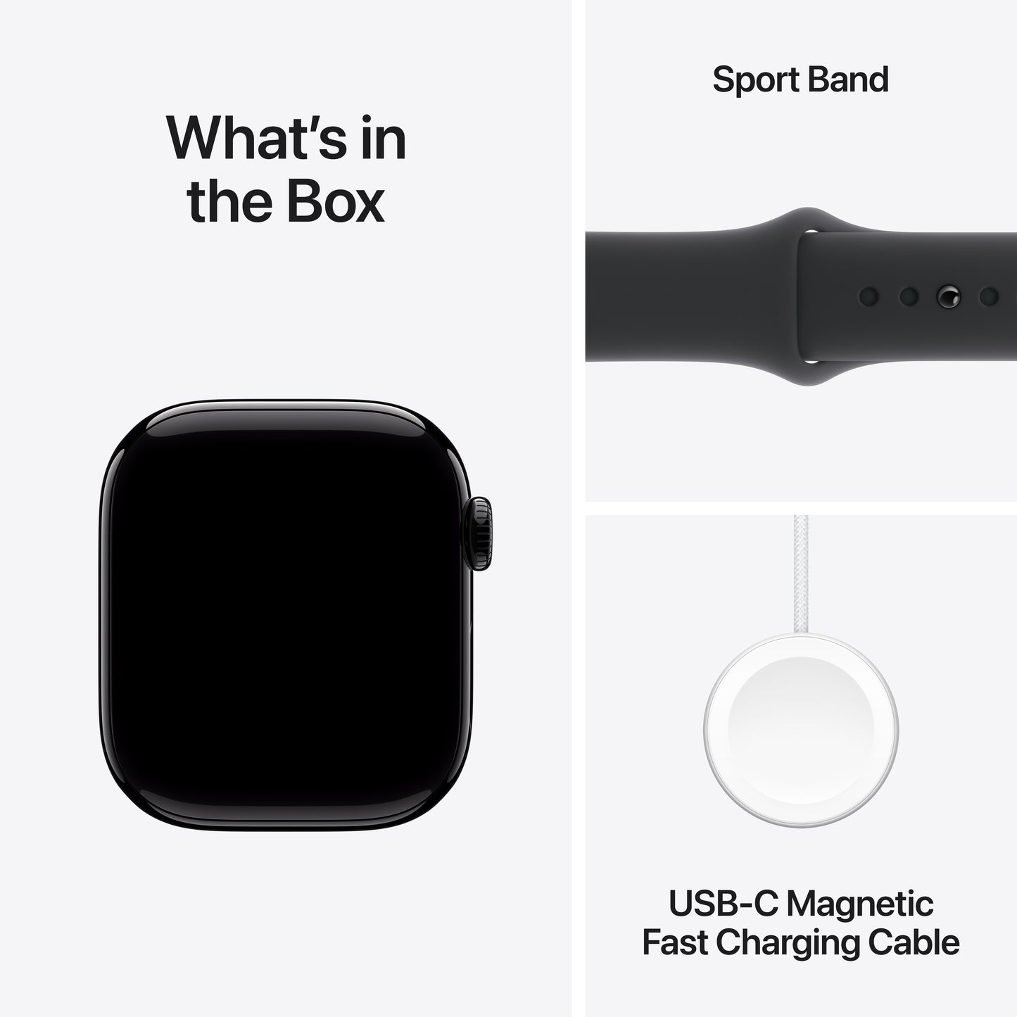 Apple Watch Series 10 • 46mm • Noir de jais • Bracelet Sport Noir • M/L