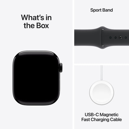 Apple Watch Series 10 • 46mm • Noir de jais • Bracelet Sport Noir • M/L