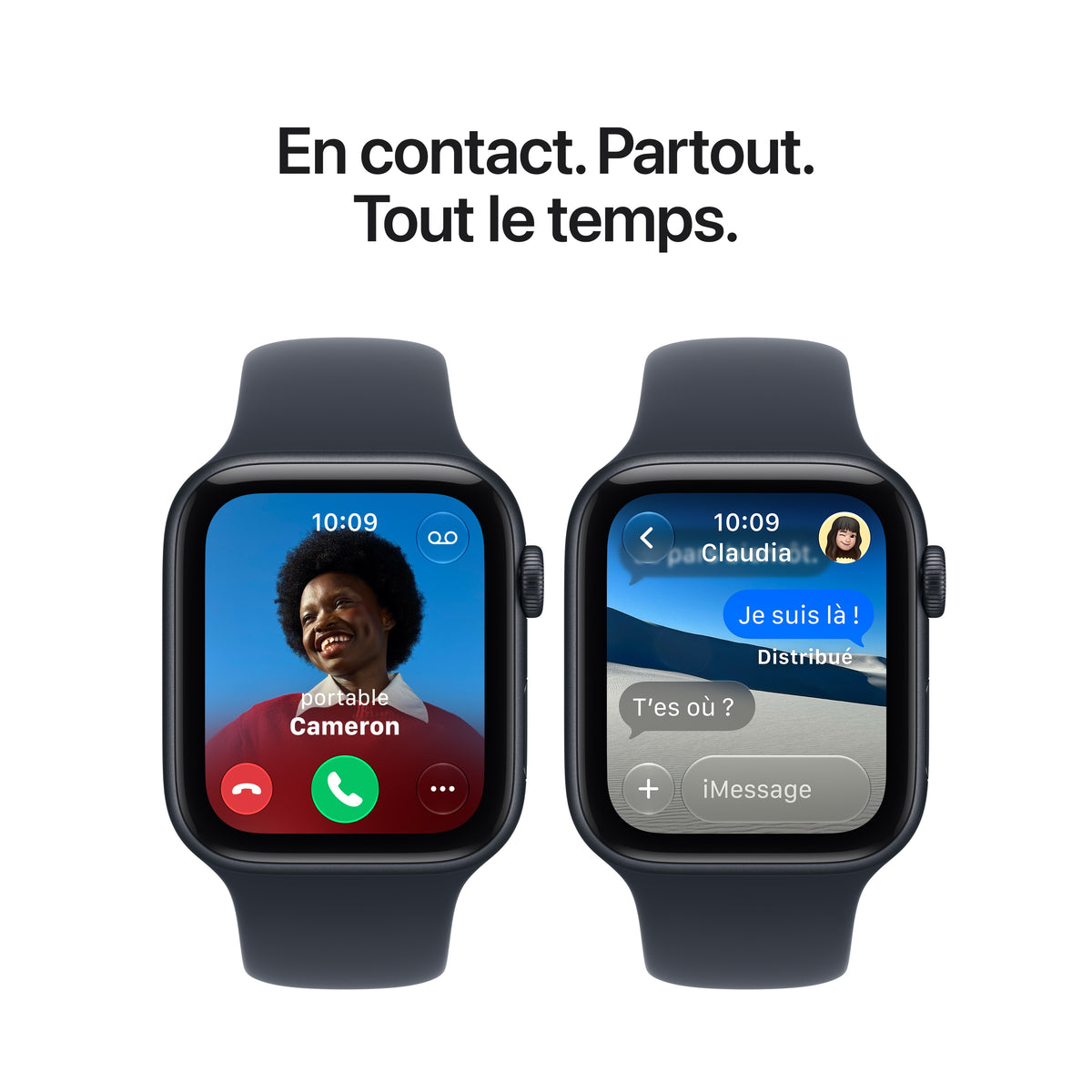 Apple Watch SE 3 GPS, Boîtier en aluminium lumière stellaire de 44 mm, Bracelet Sport sable - M/L