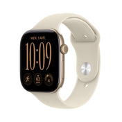 Apple Watch Series 12 GPS, Boîtier en aluminium or clair de 46 mm, Bracelet Sport sable - M/L