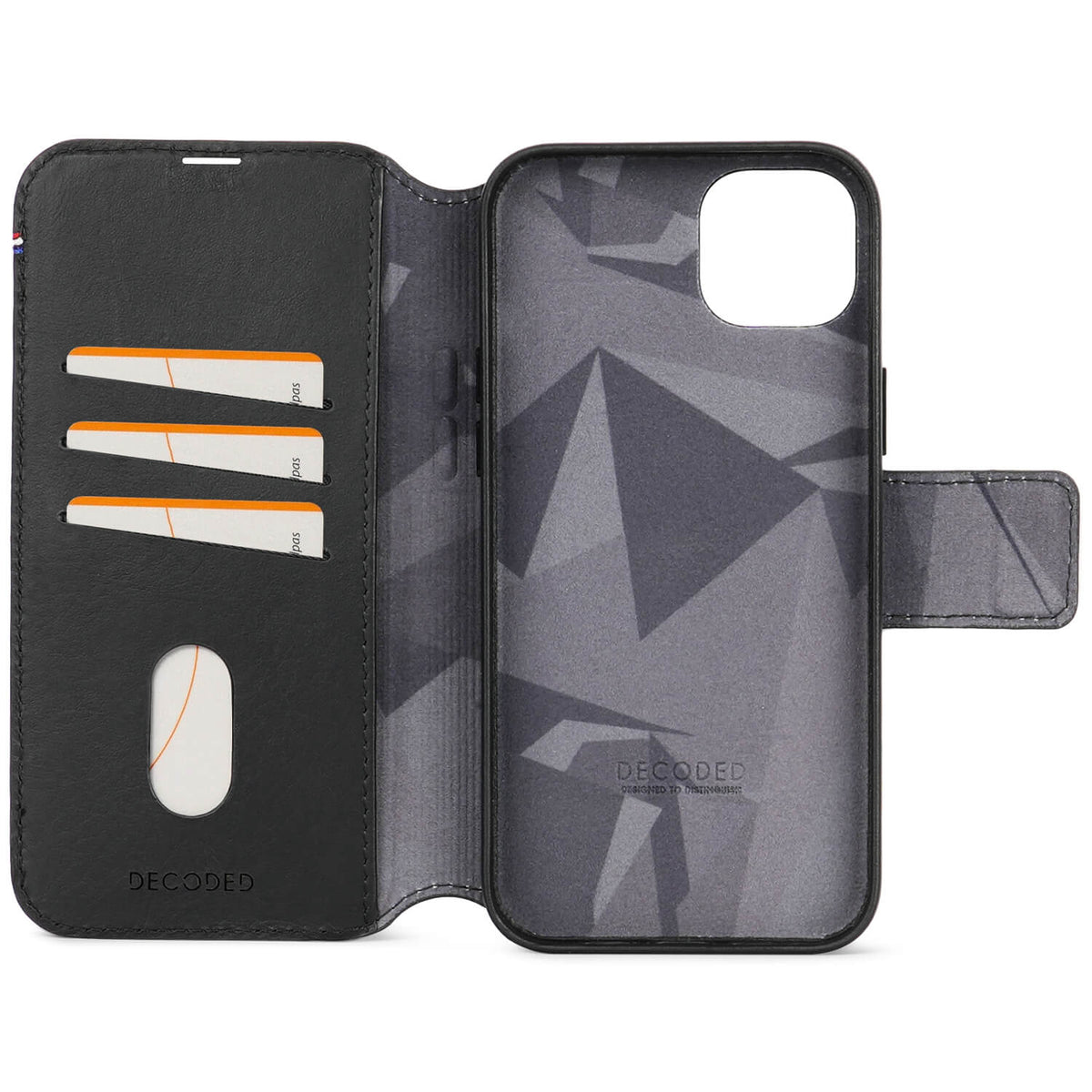 Decoded • Etui Portefeuille amovible pour iPhone 15 Plus • Noir