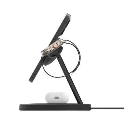 Belkin BoostCharge Pro Stand de charge 3in1 Qi2 MagSafe • Noir
