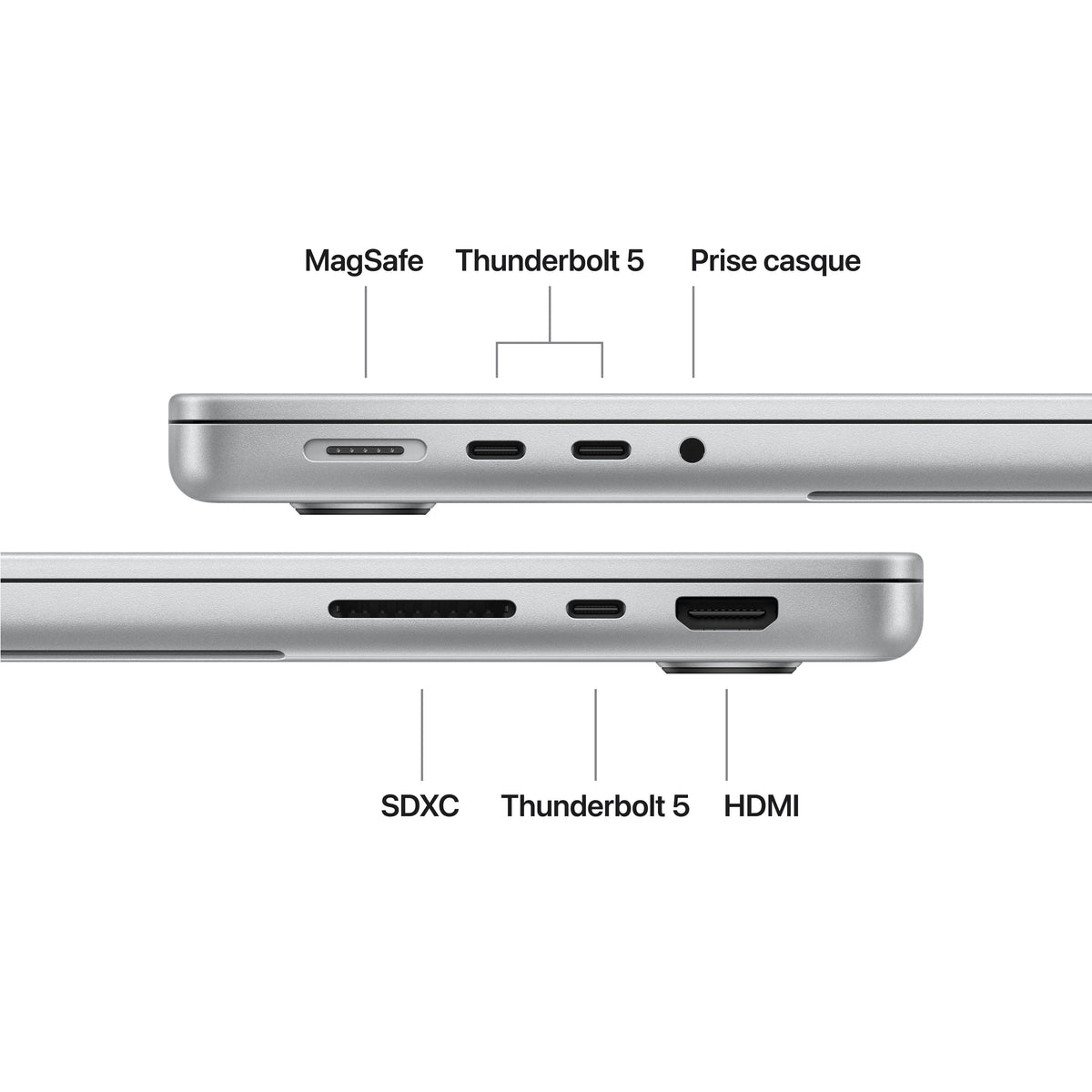 MacBook Pro 14 pouces: Puce Apple M5 Max avec CPU 18 cœurs et GPU 32 cœurs, 2 To SSD - Argent