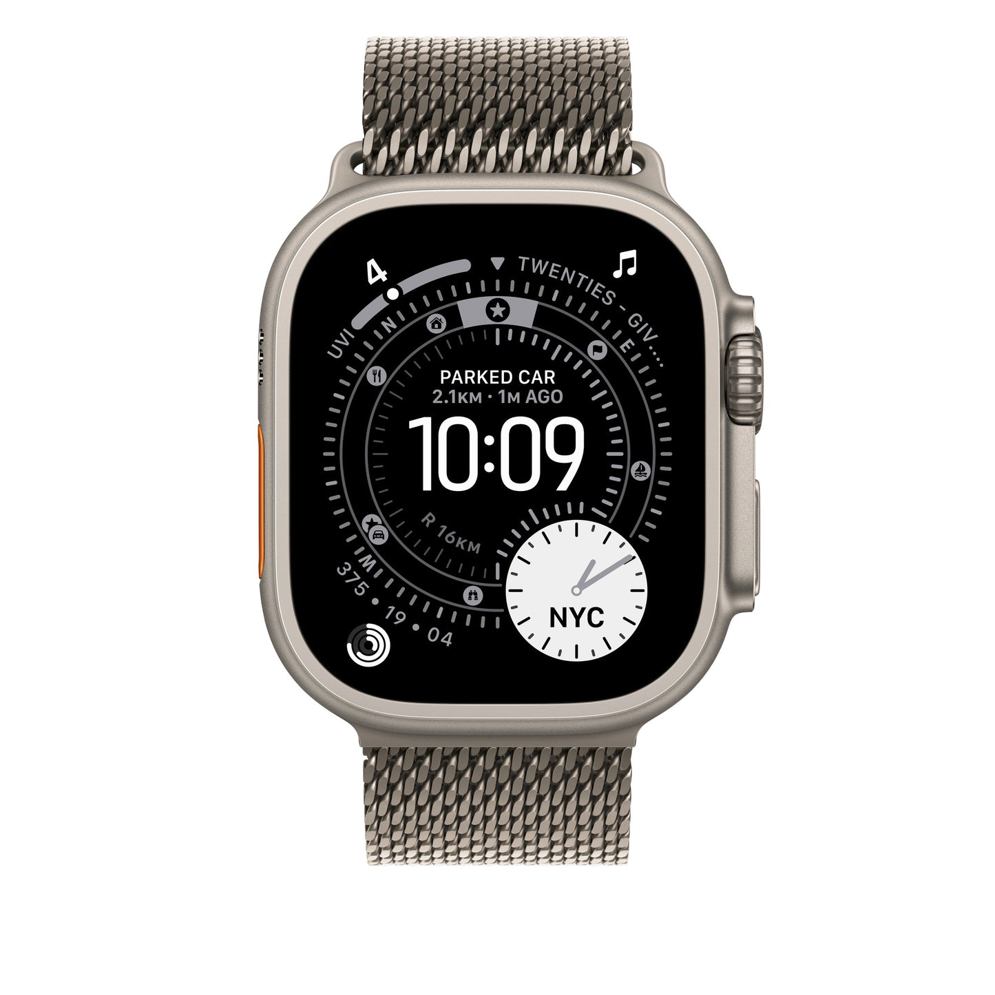 Bracelet Milanais Titane Naturel 46 mm • M