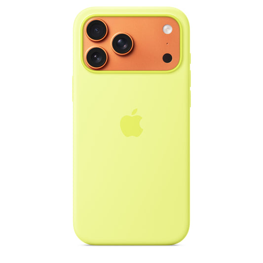 Coque en silicone avec MagSafe pour iPhone 17 Pro Max – Jaune fluo