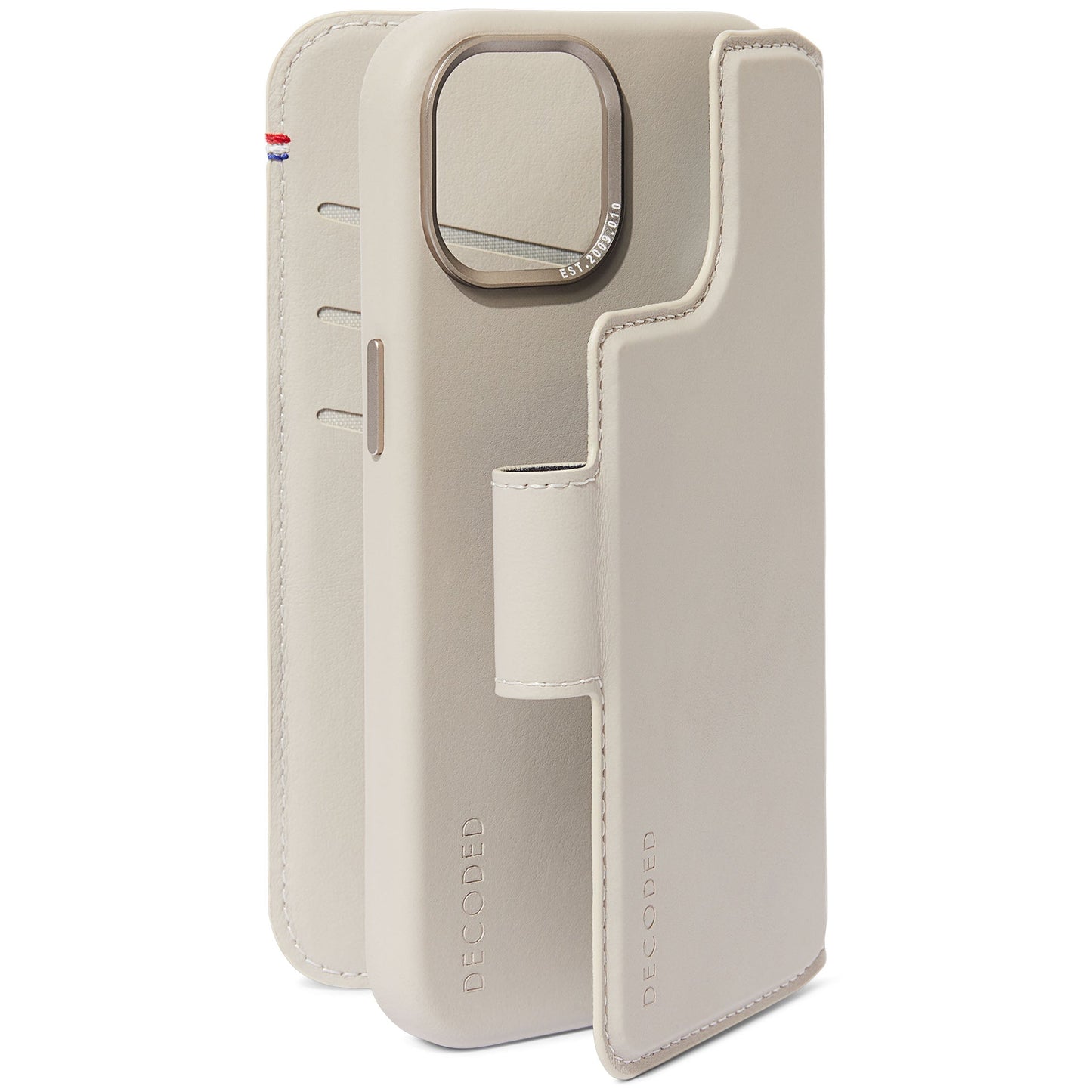 Decoded • Etui Portefeuille amovible pour iPhone 15 Plus • Gris Argile
