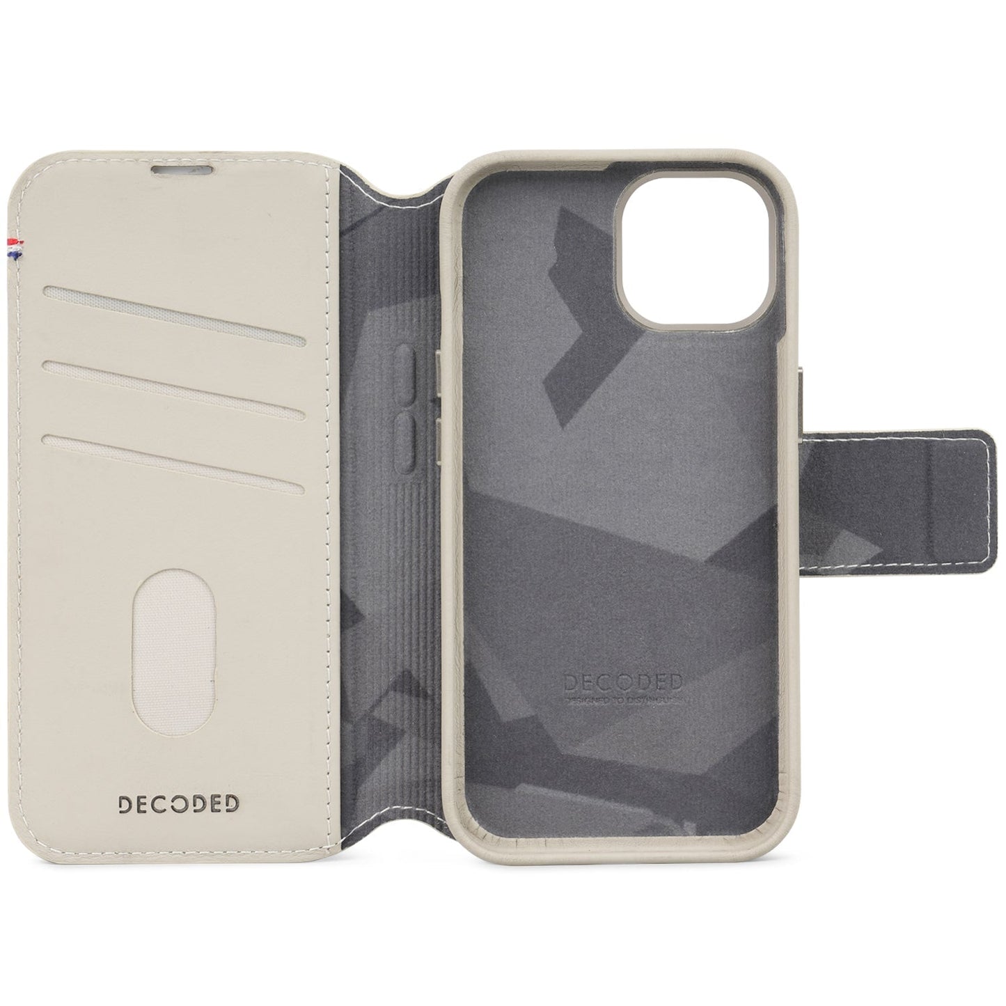 Decoded • Etui Portefeuille amovible pour iPhone 15 Plus • Gris Argile