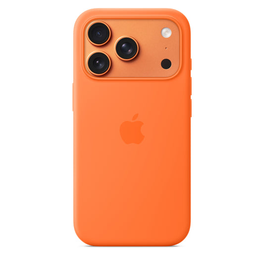 Coque en silicone avec MagSafe pour iPhone 17 Pro – Orange