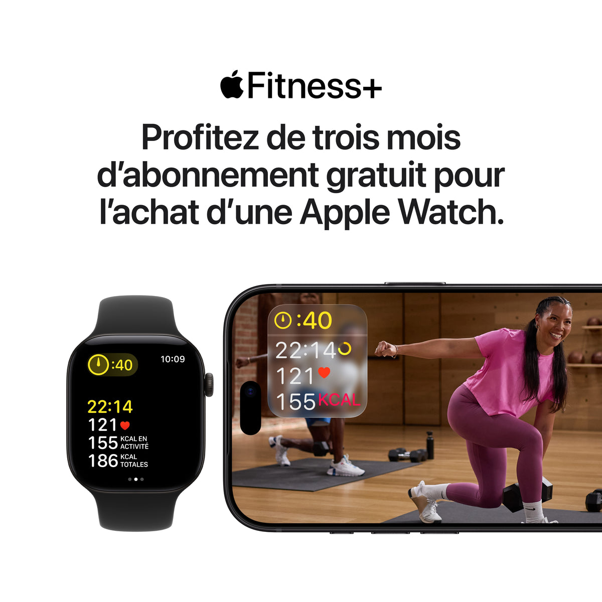 Apple Watch Series 12 GPS, Boîtier en aluminium noir de 46 mm, Bracelet Sport noir - M/L