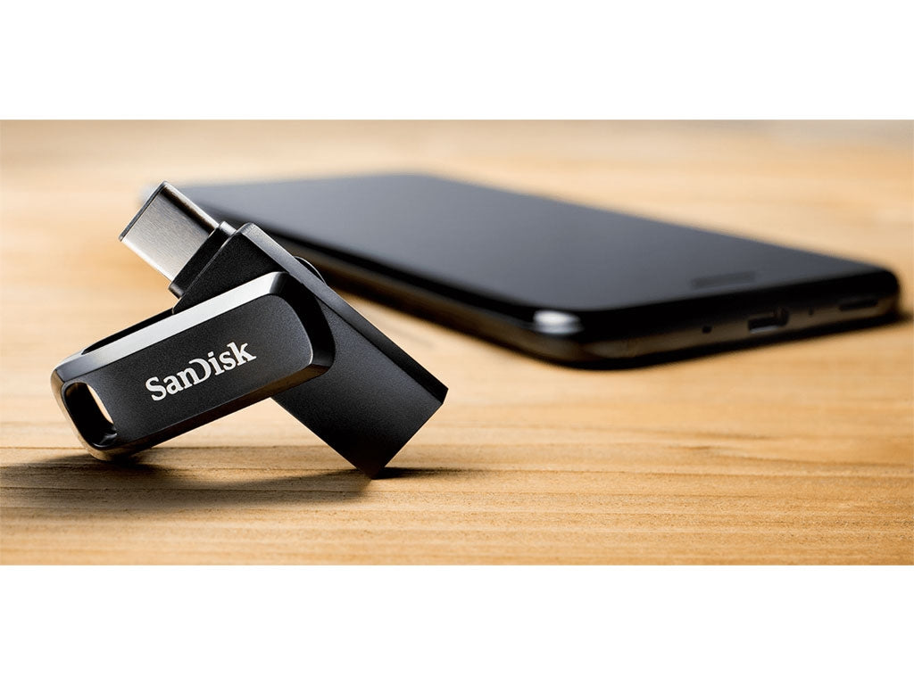 Sandisk Dual Drive • USB Type-C / USB Type-A • 128 Go • Noir