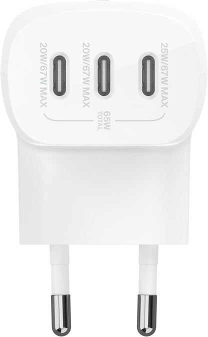 Belkin BoostCharge Chargeur Mural 3 x USB-C • 67W