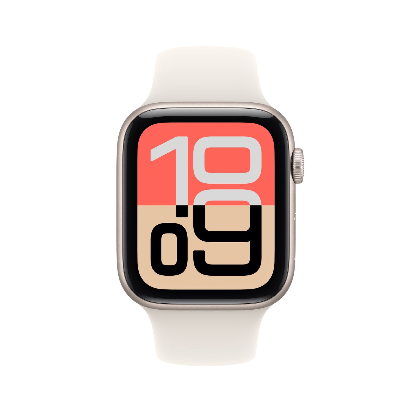 Apple Watch SE 3 GPS, Boîtier en aluminium lumière stellaire de 44 mm, Bracelet Sport lumière stellaire - S/M