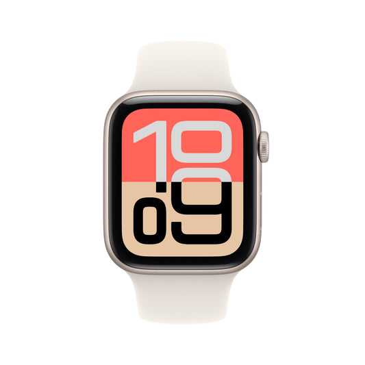 Apple Watch SE 3 GPS, Boîtier en aluminium lumière stellaire de 44 mm, Bracelet Sport lumière stellaire - M/L