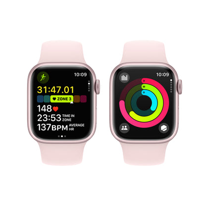 Apple Watch Series 9 • 41mm Rose • Bracelet Sport Rose M/L