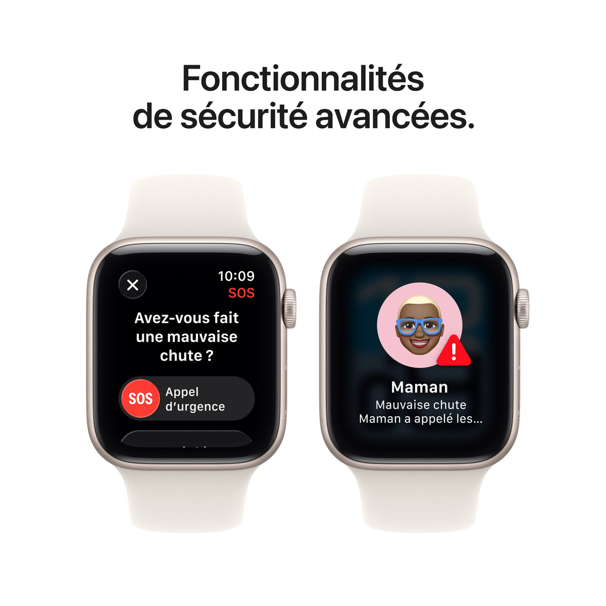 Apple Watch SE 3 GPS, Boîtier en aluminium lumière stellaire de 44 mm, Bracelet Sport lumière stellaire - M/L