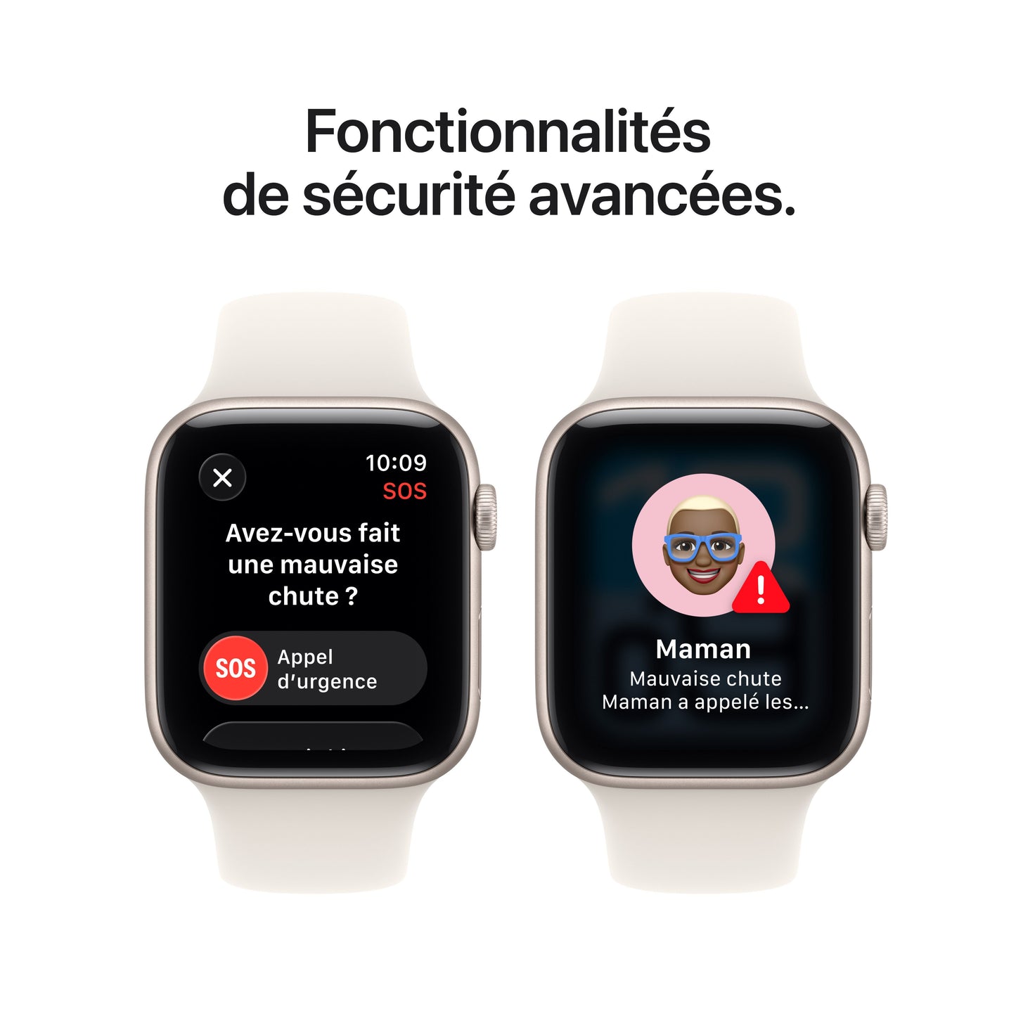 Apple Watch SE 3 GPS, Boîtier en aluminium lumière stellaire de 44 mm, Bracelet Sport lumière stellaire - S/M