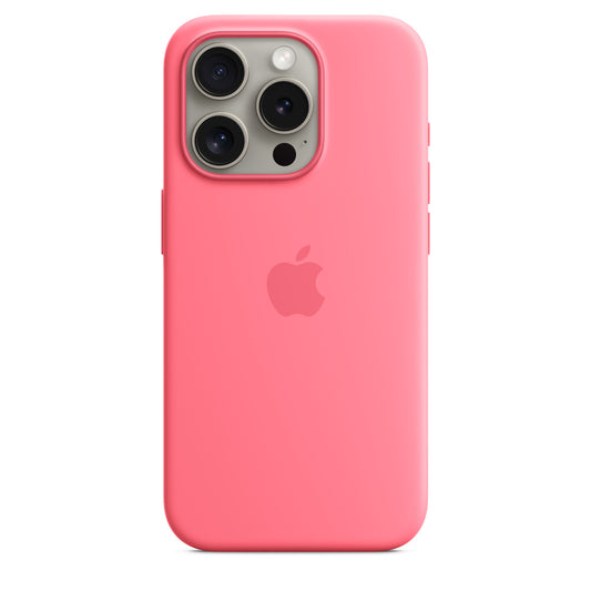 Apple • Coque en silicone avec MagSafe pour iPhone 15 Pro • Rose