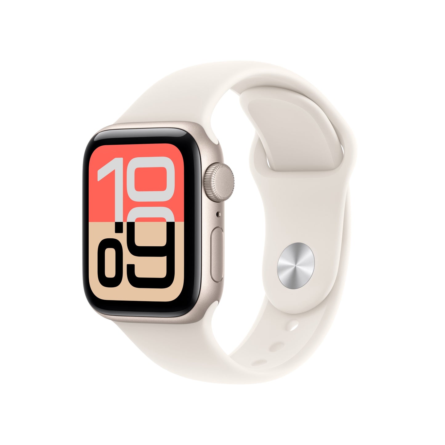 Apple Watch SE 3 GPS, Boîtier en aluminium lumière stellaire de 40 mm, Bracelet Sport lumière stellaire - S/M
