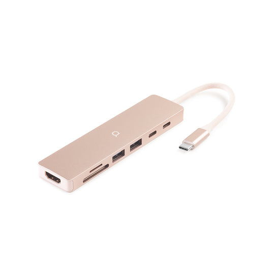 Lineheart • Stream Hub USB-C 7-en-1 pour MacBook Neo • Blush