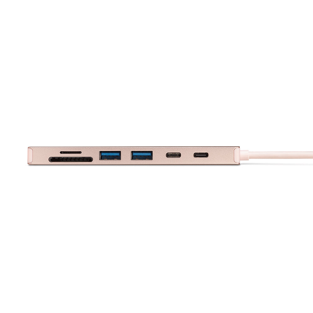 Lineheart • Stream Hub USB-C 7-en-1 pour MacBook Neo • Blush