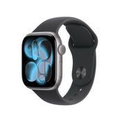 Apple Watch Series 11 GPS, Boîtier en aluminium gris sidéral 42 mm, Bracelet Sport noir - M/L
