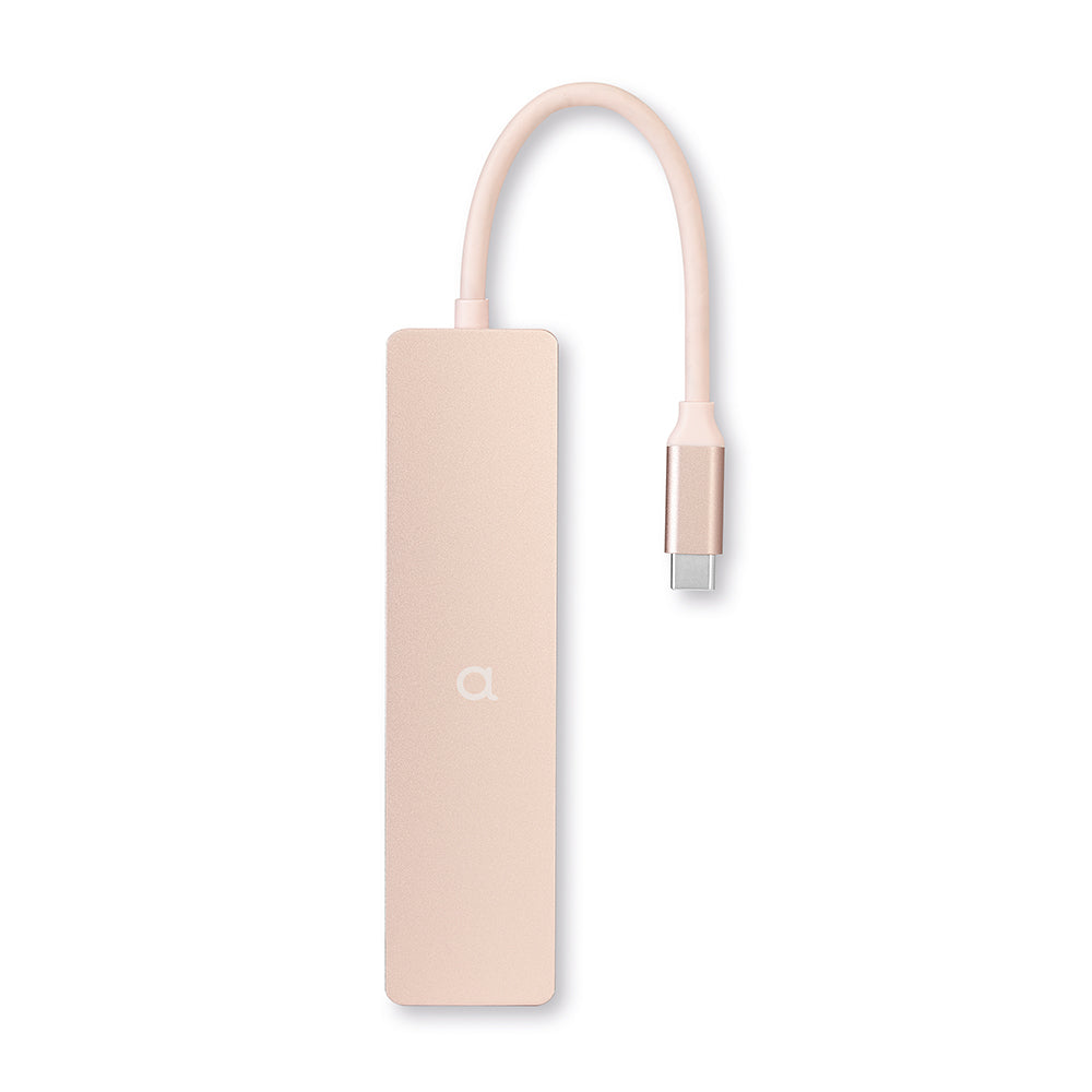 Lineheart • Stream Hub USB-C 7-en-1 pour MacBook Neo • Blush