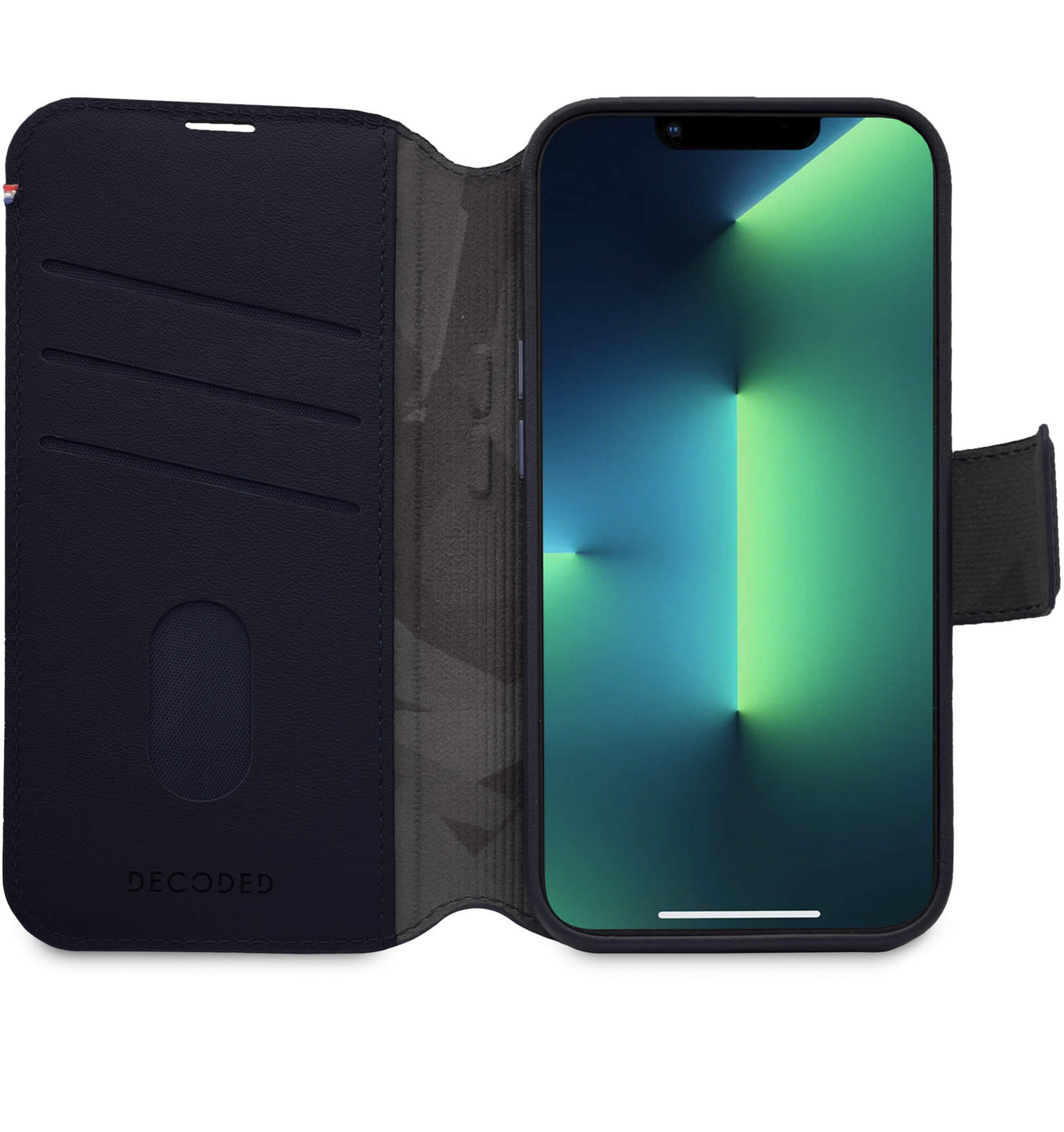 Decoded • Etui Portefeuille amovible pour iPhone 14 Plus • Bleu Marine
