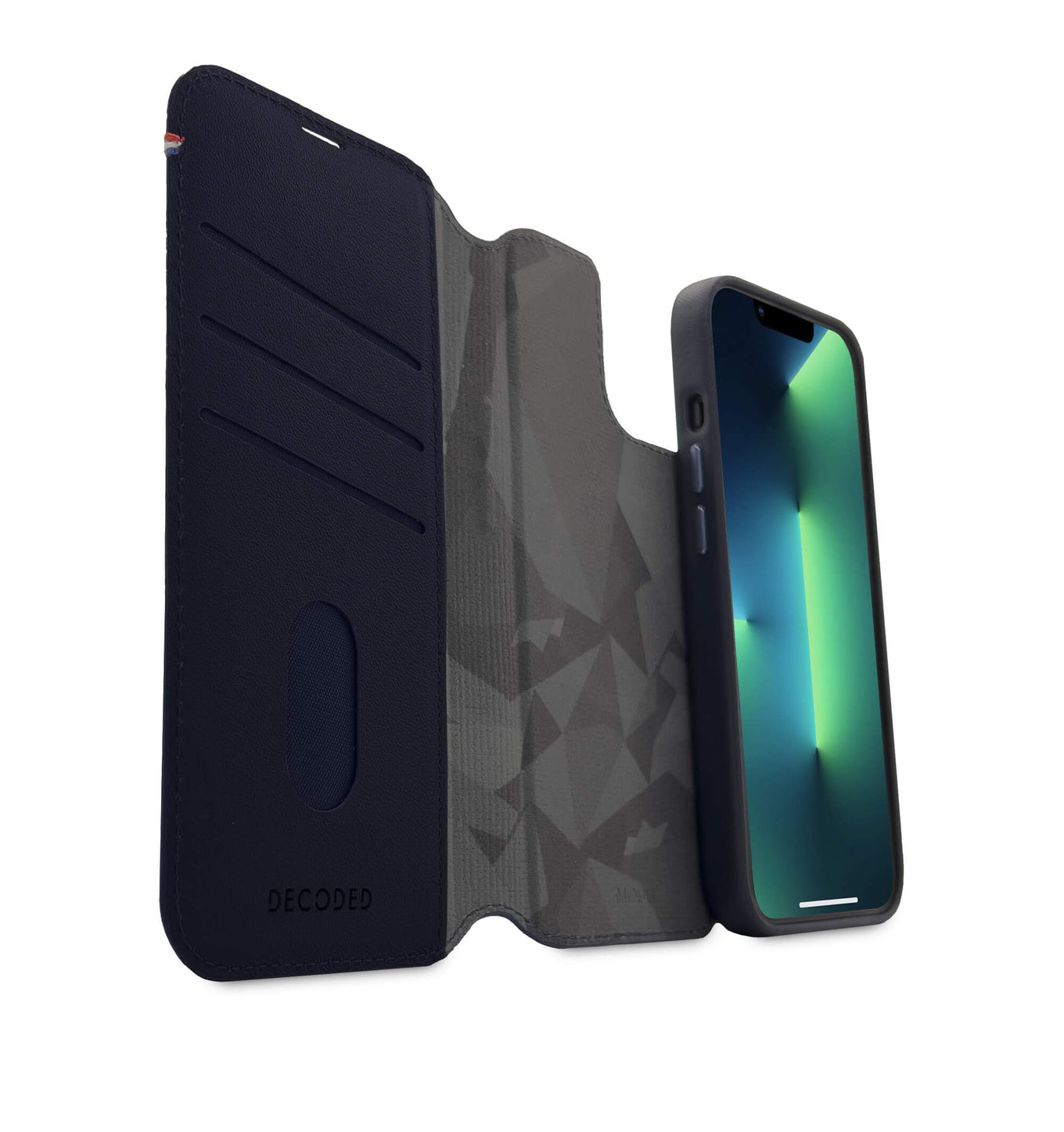 Decoded • Etui Portefeuille amovible pour iPhone 14 Plus • Bleu Marine