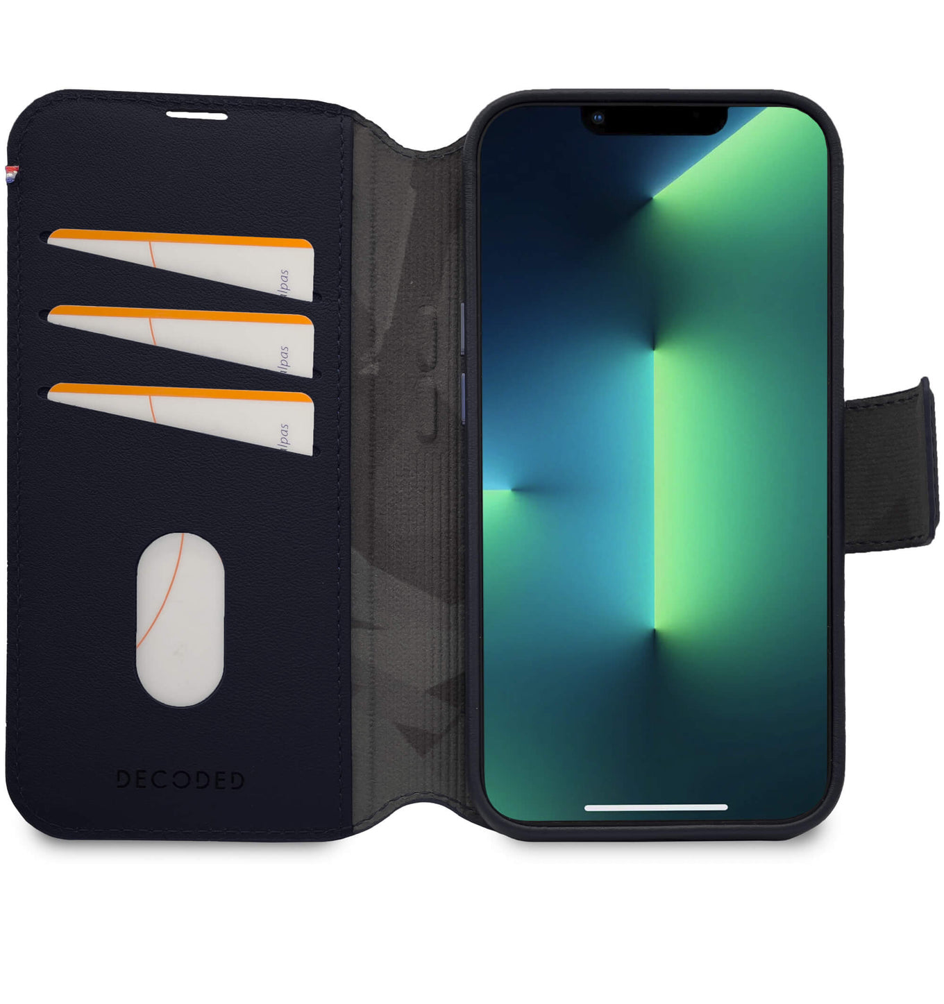 Decoded • Etui Portefeuille amovible pour iPhone 14 Plus • Bleu Marine
