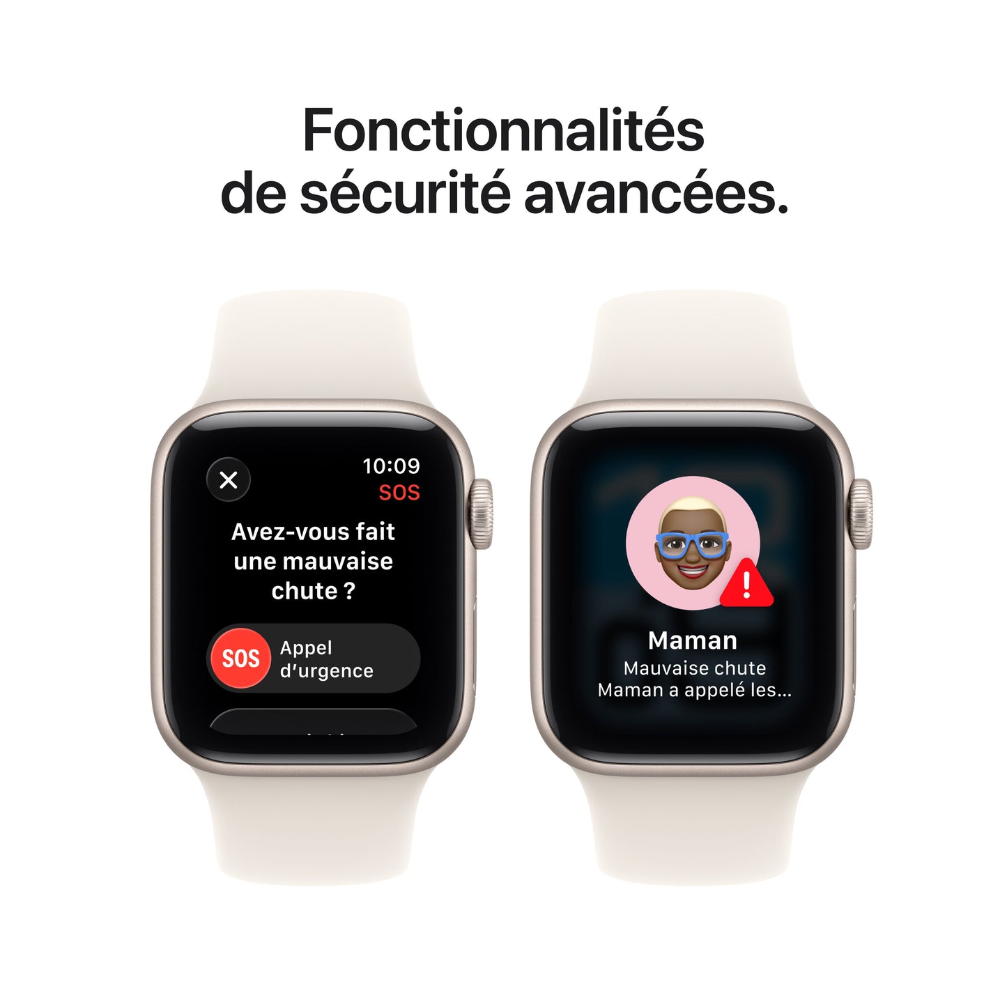 Apple Watch SE 3 GPS, Boîtier en aluminium lumière stellaire de 40 mm, Bracelet Sport lumière stellaire - M/L
