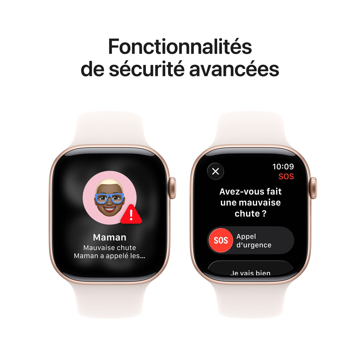 Apple Watch Series 11 GPS, Boîtier en aluminium or rose 46 mm, Bracelet Sport rose tendre - M/L