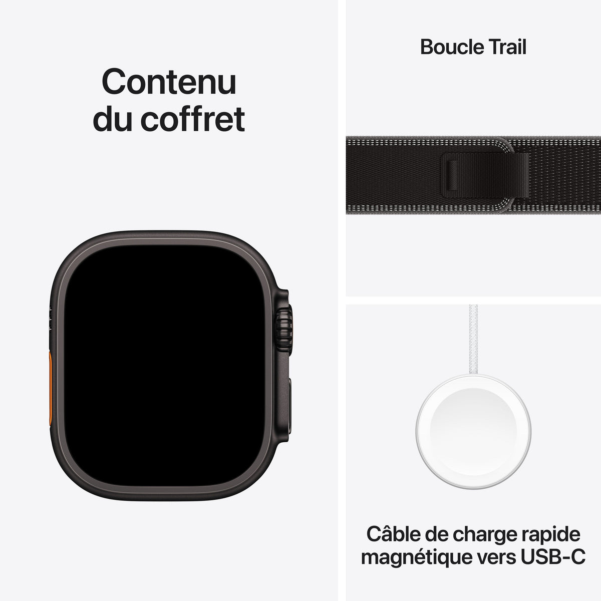 Apple Watch Ultra 3 GPS + Cellular, Boîtier en titane noir de 49 mm, Boucle Alpine noir/charbon - S/M