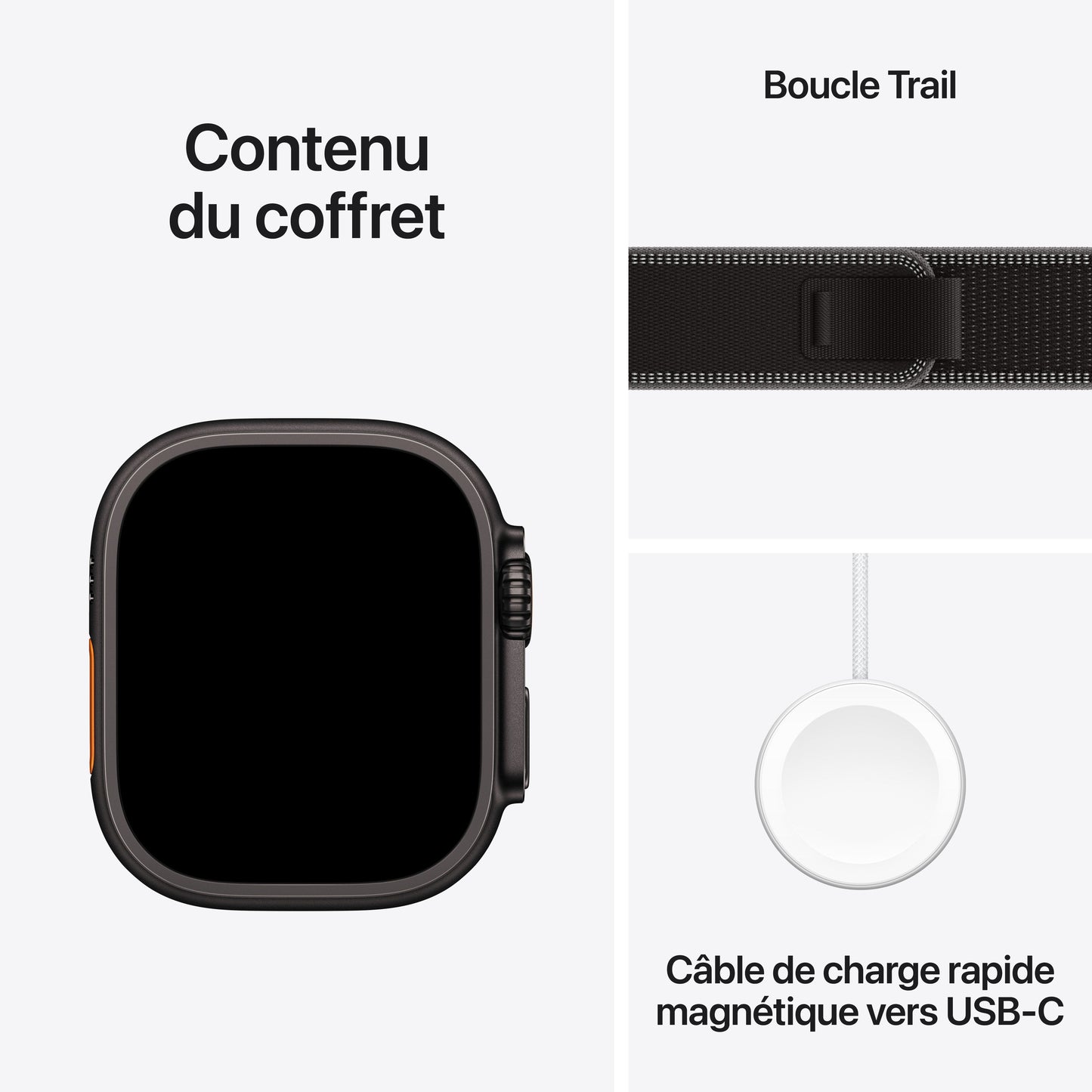 Apple Watch Ultra 3 GPS + Cellular, Boîtier en titane noir de 49 mm, Boucle Alpine noir/charbon - S/M