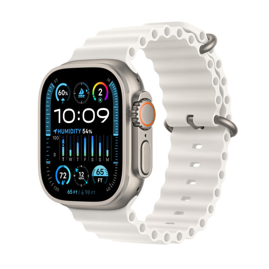 Apple Watch Ultra 2 • Boîtier en Titane • 49 mm • Bracelet Blanc Ocean