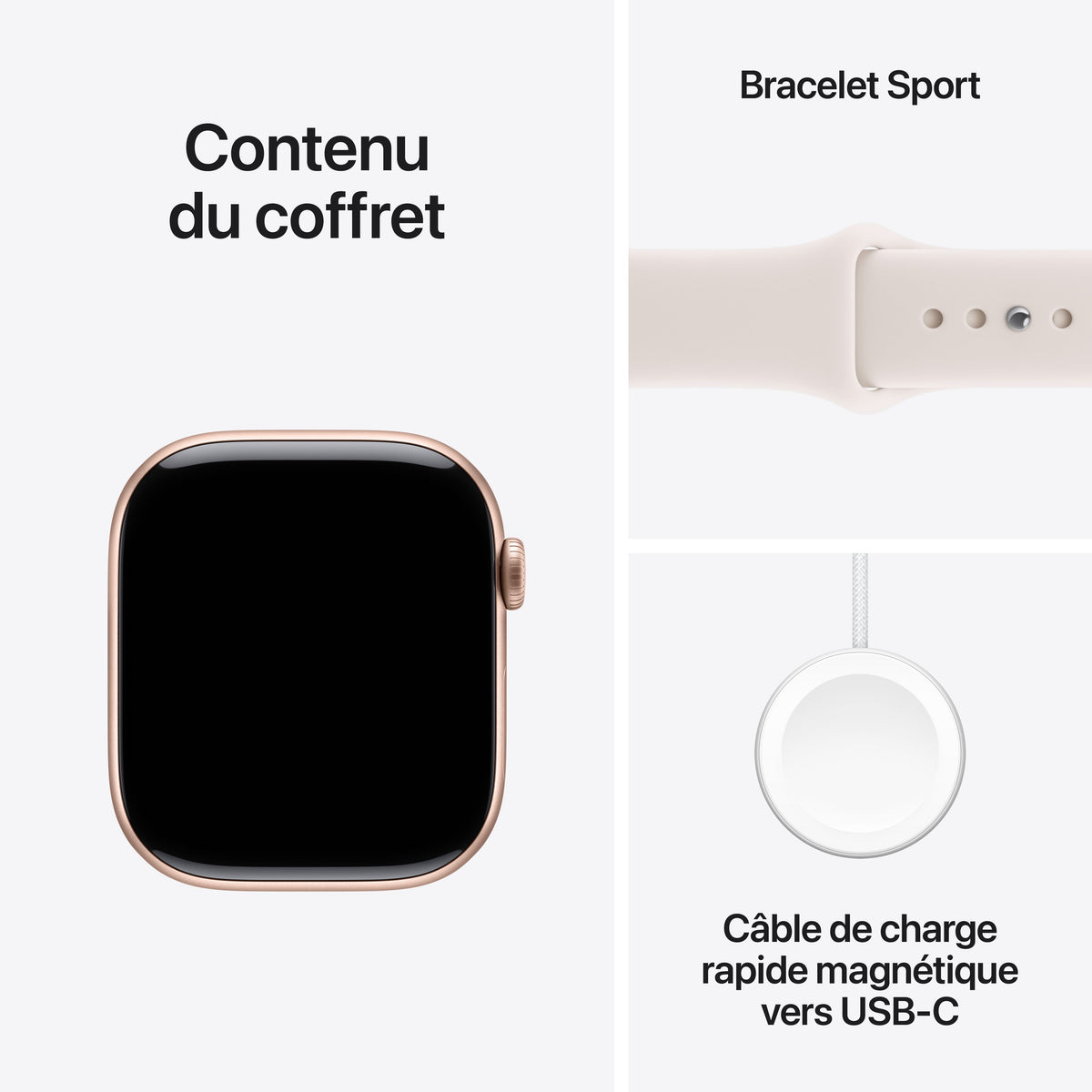 Apple Watch Series 11 GPS, Boîtier en aluminium or rose 46 mm, Bracelet Sport rose tendre - S/M