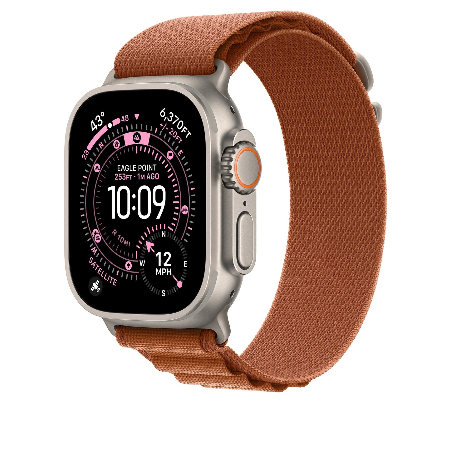 Boucle Alpine terracotta 49 mm - Medium - Finition titane naturel