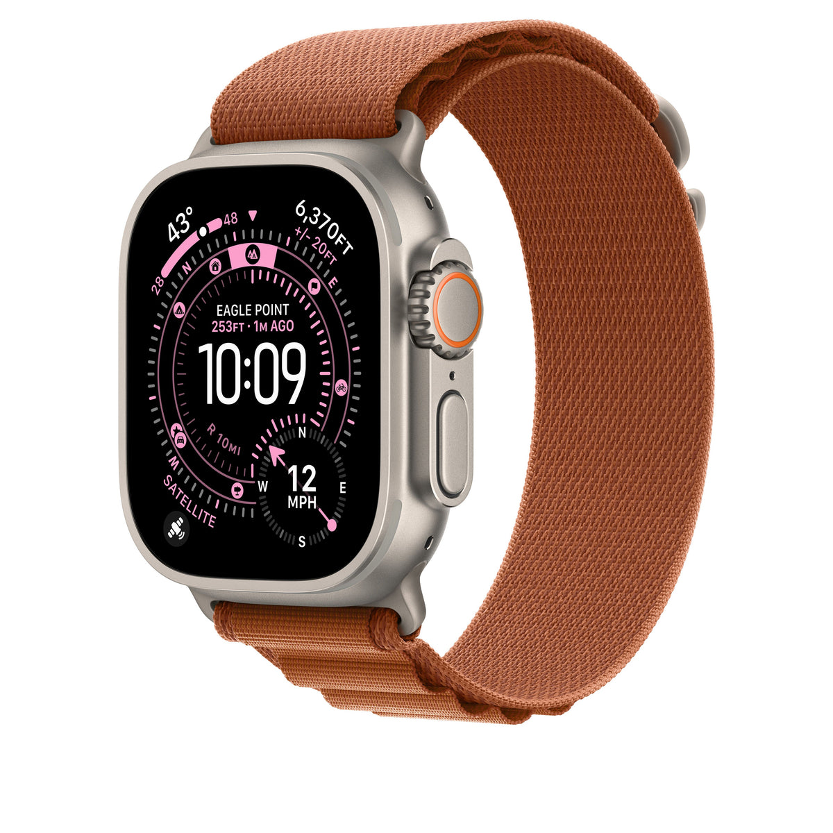 Boucle Alpine terracotta 49 mm - Medium - Finition titane naturel