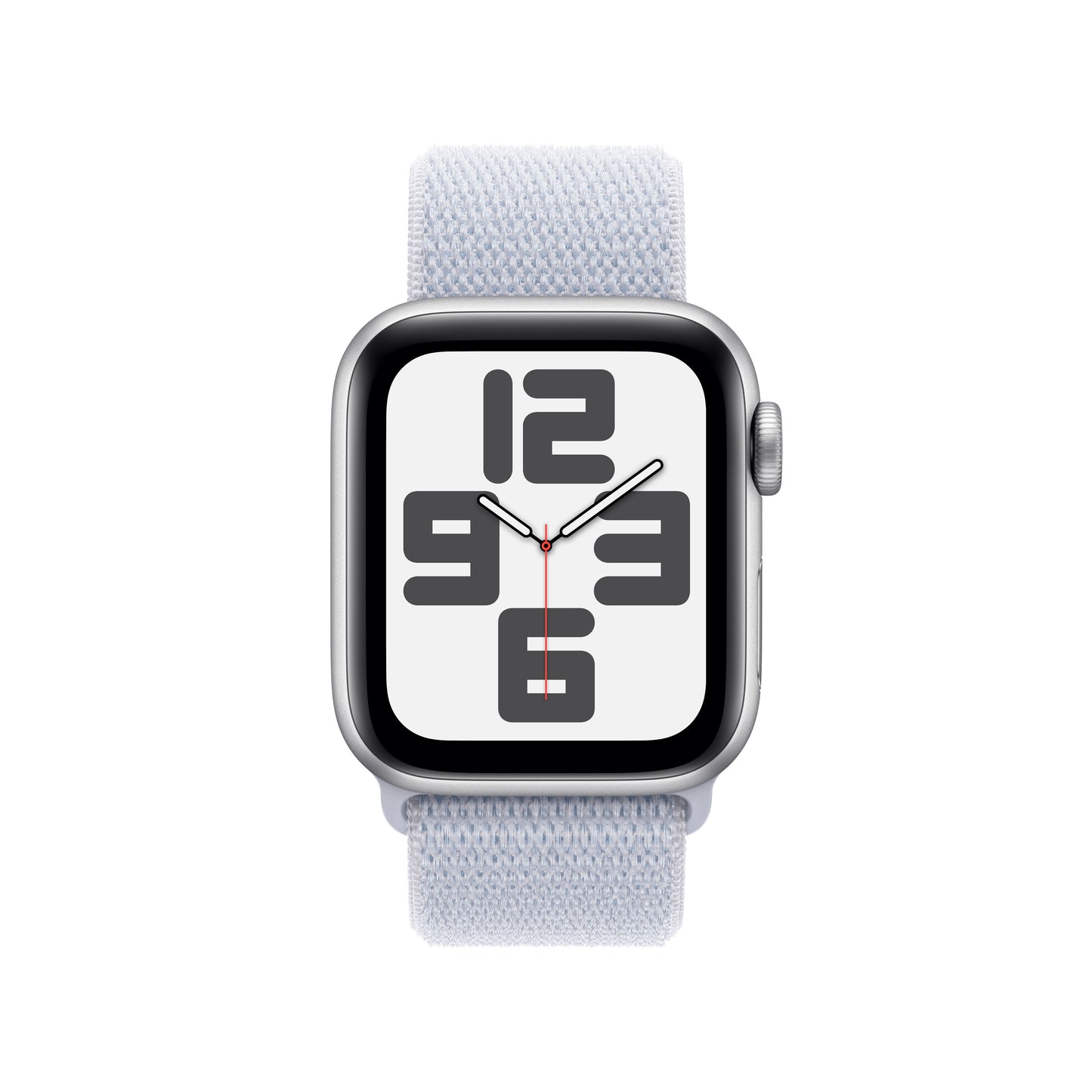 Apple Watch SE (2ème gén) • 40mm Argent • Boucle Sport Nuée Bleue