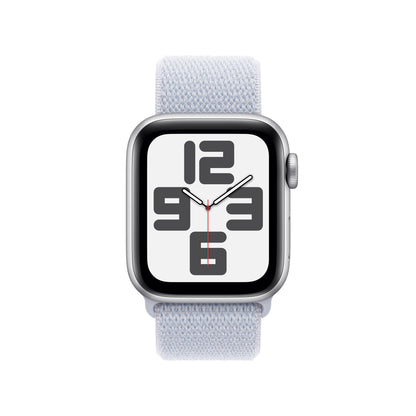 Apple Watch SE (2ème gén) • 40mm Argent • Boucle Sport Nuée Bleue