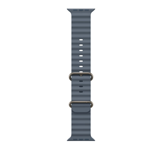 Bracelet Océan bleu maritime 49 mm - Finition titane naturel