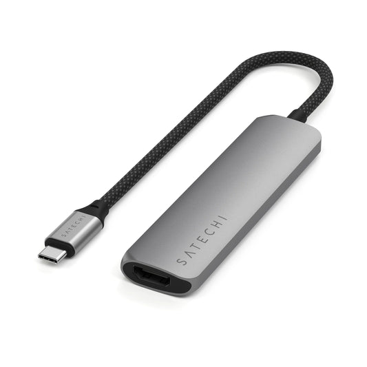 Satechi Adaptateur Multiport USB-C 4 en 1 • Gris Sidéral